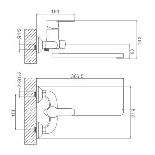 Смеситель для ванны Prohanss P64.22.08 белый